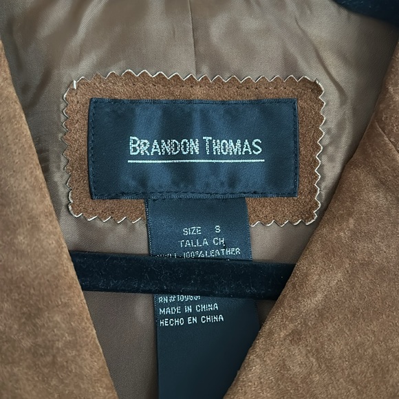 Brandon Thomas Vintage Brown Rust Suede Leather Jacket Size Small - Picture 3 of 7
